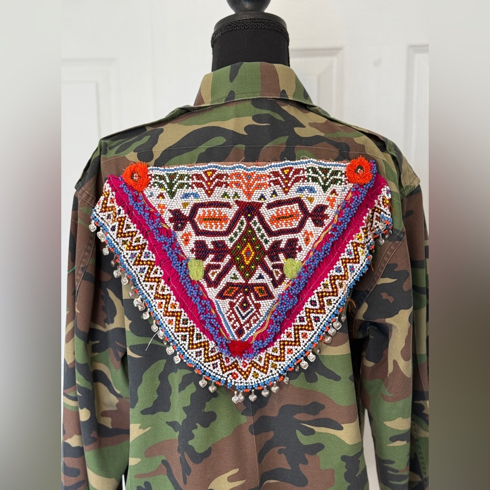 Free People Tricia Fix Camo with Colorful Embroidered Back - Picture 9 of 16